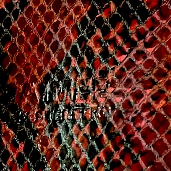 AIMEE KESTENBERG Red/Rose/Black Leather Snakeskin Crossbody Purse - Picture 4 of 16